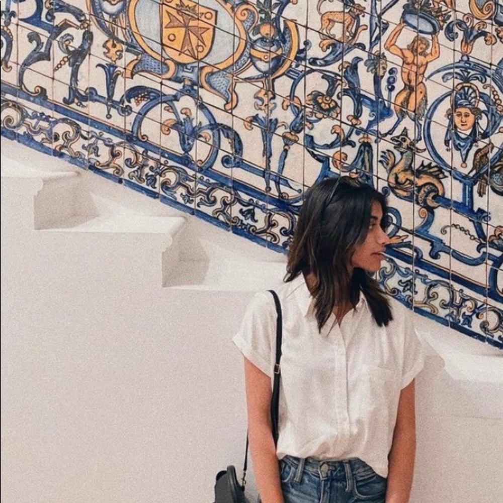 Madewell oversized button down t-shirt